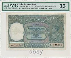Reserve Bank India 100 Rupees ND(1937) Madras PMG 35