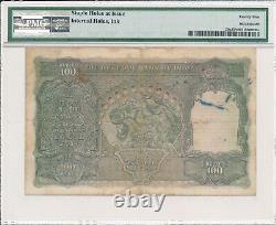 Reserve Bank India 100 Rupees ND(1937) Prefix A Cawnpore PMG 25NET