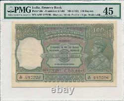 Reserve Bank India 100 Rupees ND(1943) Madras PMG 45