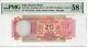 Reserve Bank India 20 Rupees 1997 SOLID # 2's P# 82K Letter C PMG 58EPQ Lt 211