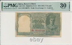 Reserve Bank India 5 Rupees ND(1943) George VI Red S/N PMG 30