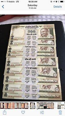 Reserve Bank Of India New Gandhi 500 Fancy No Set