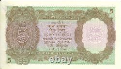 Reserve Bank of India British 5 Rupees ND 1937 Taylor King George VI AU+/ UNC