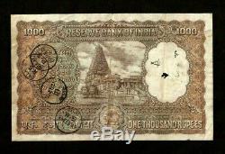 Reserve Bank of India Delhi, 1000 1,000 Rupees, ND (1954-1957) Rare type, Note