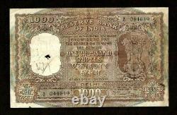 Reserve Bank of India Delhi 1000 Rupees 1,000 P-46 (1954-1957) Rare type Note