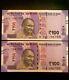 Rs 100/- India Banknote TWIN SET GEM UNC UNIQUE SOLID NUMBER 2GV 786786