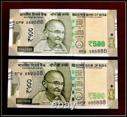 Rs 500/- 8PW 888888 GEM UNC TWIN Pair (2018, 2020) ISSUE ULTRA RARE