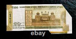 Rs 500/-India Banknote Latest Misprint Bottom Left Massive Extra Paper Error