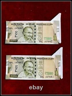 Rs 500/-India Banknote Misprint/Error EXTRA PAPER LATEST ISSUE 2 Notes Sequence