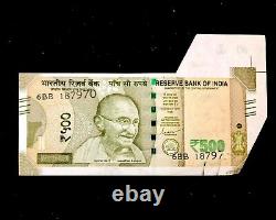 Rs 500/-India Banknote Misprint/Error EXTRA PAPER LATEST ISSUE HUGE RARE