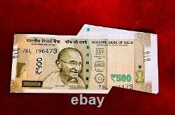 Rs 500/-India Banknote Misprint/Error EXTRA PAPER LATEST ISSUE Unique RARE