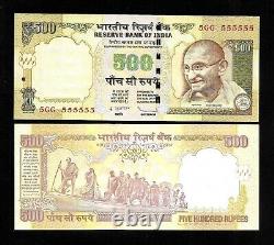 Rs. 500/- OLD ISSUE SUPER SOLID 5GG 555555 GEM UNC UNIQUE