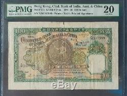 The Chartered Bank of India, Australia & China $100 banknote 1946 PMG VF 20