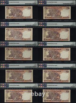 Tt 2013-16 India 10 Rupees Sequential Sacred S/n 786001 Thru 786010 Ten Pmg 66's