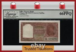 Tt Pk 27 Nd (1949-57) India 2 Rupees High Quality Deep Embossing Lcg 66 Ppq Gem