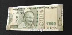 Unique Number Note Of New Indian Currency Rupees 500 With Serial 694786