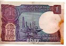 Unique Special India 1 Rupees Bank Note Rs 1 circulated old Indian Note- qty 1